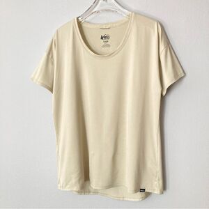 REI Coop T Shirt Womens Large Hiking Activewear Short‎ Sleeve Pullover Cream